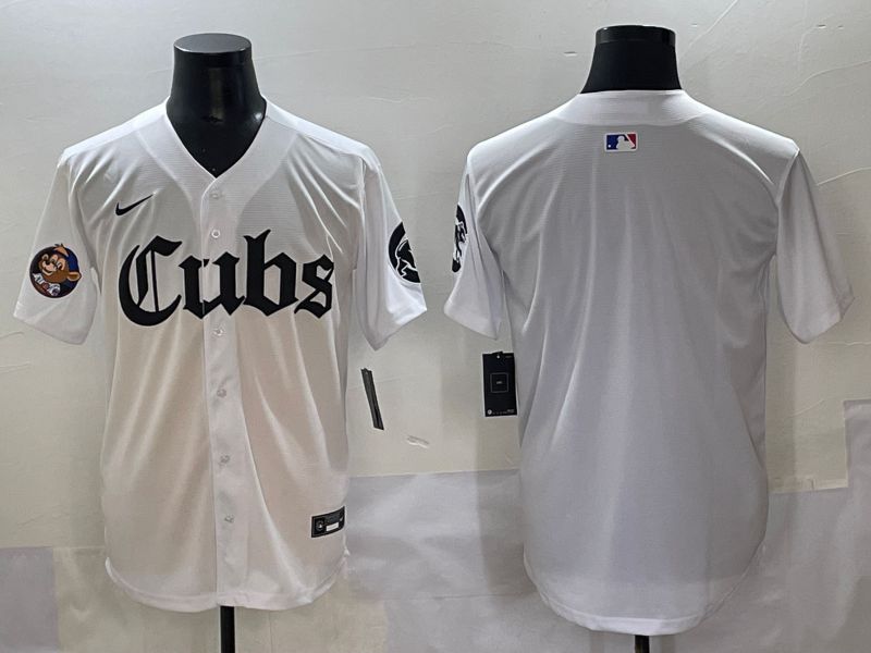 Men 2025 Chicago Cubs Blank White Five generations Joint Name Nike MLB Jersey style 2